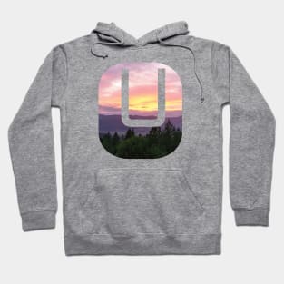 Initial U Sunset Photograph Hoodie